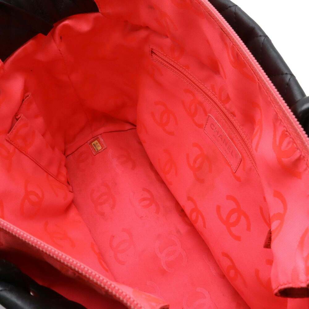 CHANEL Black Leather Logo Shoulder Bag - Picture 7 of 10